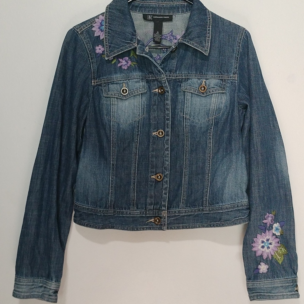INC International Concepts denim jacket size M